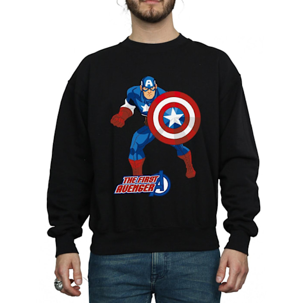 Captain America Unisex Vuxen The First Avenger Sweatshirt S Bla Black S