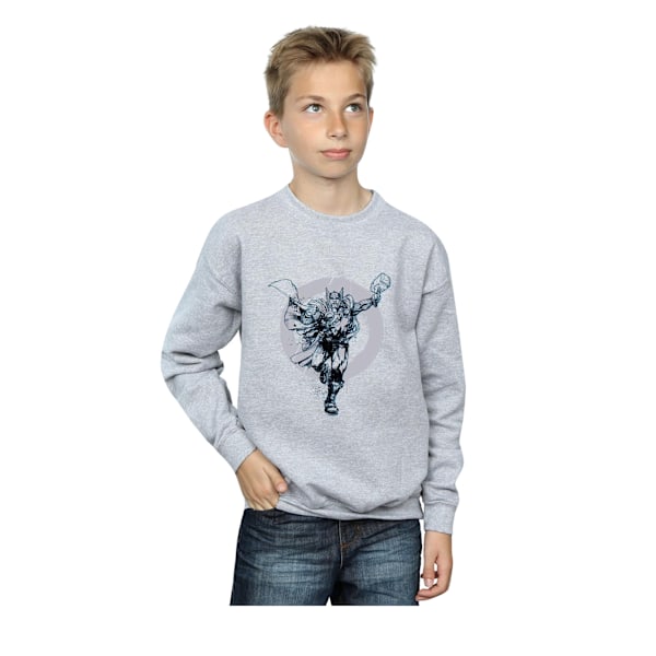 Marvel Boys Thor Circle Sweatshirt 12-13 år Sports Grey Sports Grey 12-13 Years