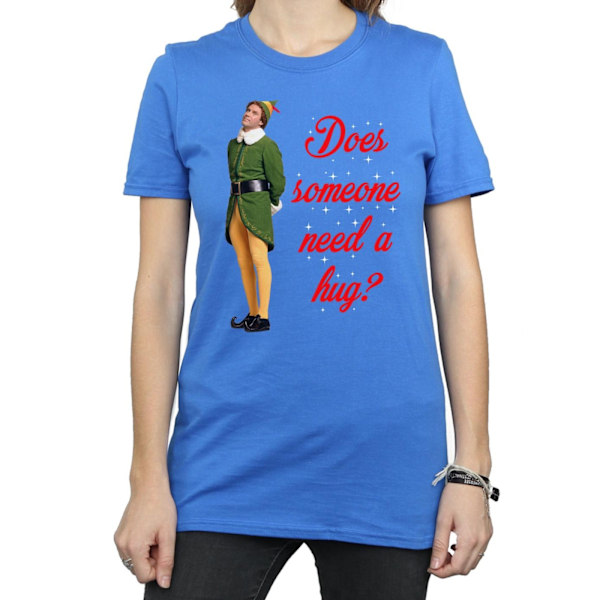 Elf Dam/Kvinnor Hug Buddy Bomull Boyfriend T-Shirt XXL Royal Royal Blue XXL