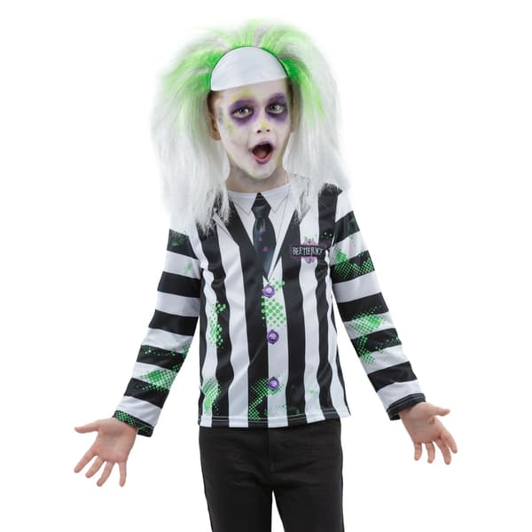 Beetlejuice Barn/Barn Kostymset 7-9 År Svart/Vit Black/White 7-9 Years