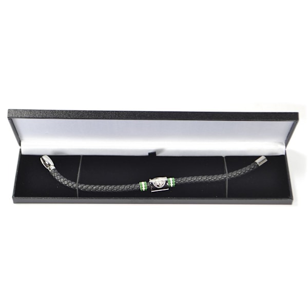 Celtic FC Läder Ring Armband En Storlek Svart/Stål Black/Steel One Size