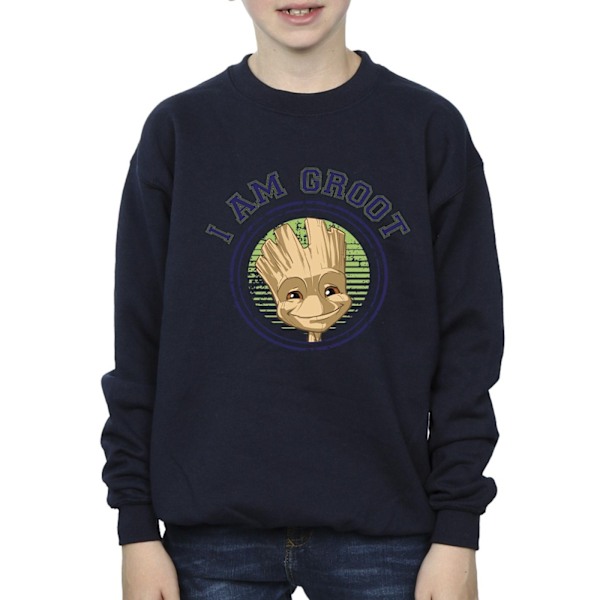 Guardians Of The Galaxy Boys Groot Varsity Sweatshirt 12-13 År Navy Blue 12-13 Years