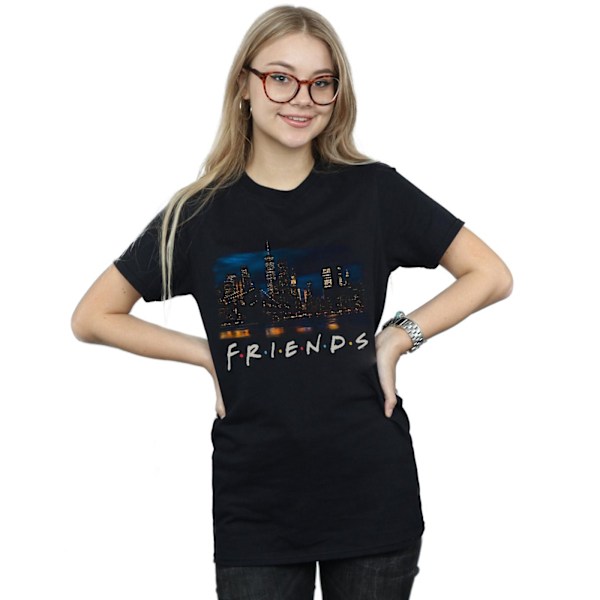 Friends Dam/Damer New York Skyline Foto Bomull Boyfriend T Black 4XL