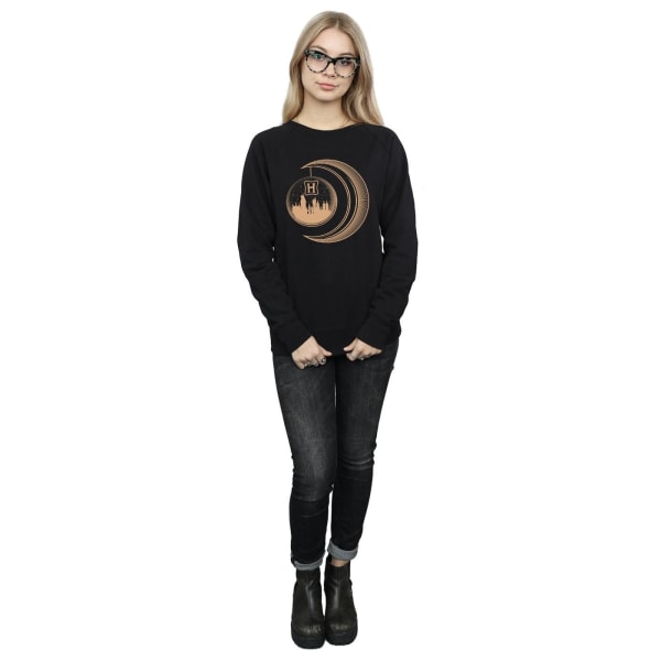 Harry Potter Dam/Kvinnor Hogwarts Moon Sweatshirt XL Svart Black XL