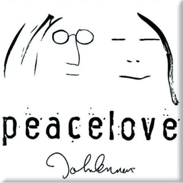 John Lennon Peace & Love Kylskåpsmagnet En one size vit/svart White/Black One Size
