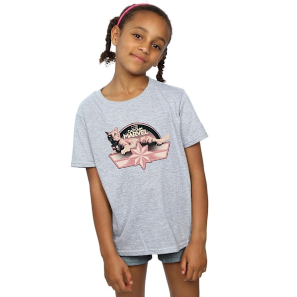 Marvel Girls Captain Marvel Chillin Goose Bomull T-shirt 9-11 år Sports Grey 9-11 Years