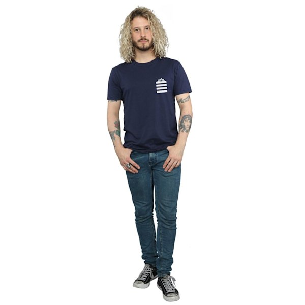 Looney Tunes Herr Taz Stripes Faux Pocket T-Shirt M Marinblå Navy Blue M