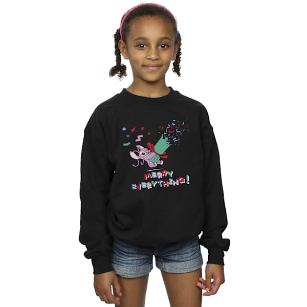 Disney Girls Lilo And Stitch Angel Merry Everything Sweatshirt Black 12-13 Years