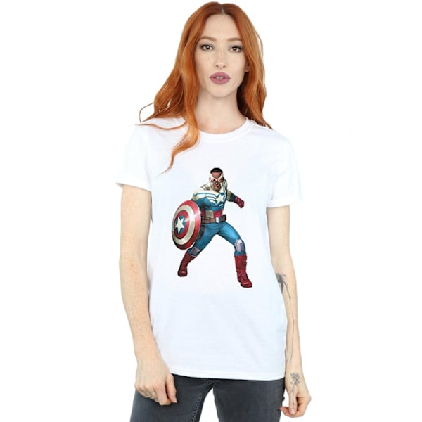 Marvel Dam/Damer Falcon Är Captain America Bomull Boyfriend White S