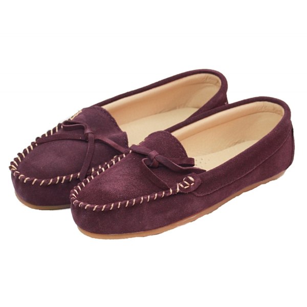 Eastern Counties Läder Dam/Dammockasiner i mocka 7 UK Plommon Plum 7 UK