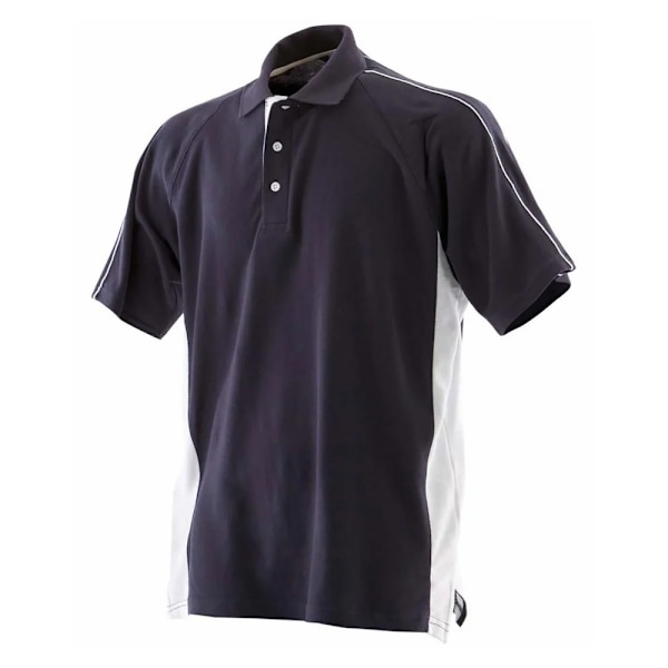 Finden & Hales Herr Bomull Pique Sports Polo Shirt M Marinblå/Vit Navy/White M