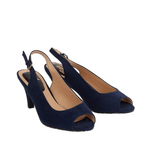 Good For The Sole Dam/Damer Evelyn Peep Toe Bred Court Sko Navy 7 UK