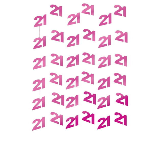 Amscan String 21st Birthday Hängande Dekoration (Paket med 6) En Pink One Size
