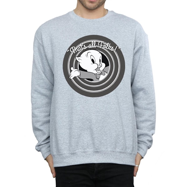 Looney Tunes Herr That´s All Folks Porky Pig Sweatshirt M Sport Sports Grey M