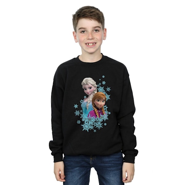 Disney Pojkar Frozen Elsa Och Anna Systrar Sweatshirt 7-8 År B Black 7-8 Years
