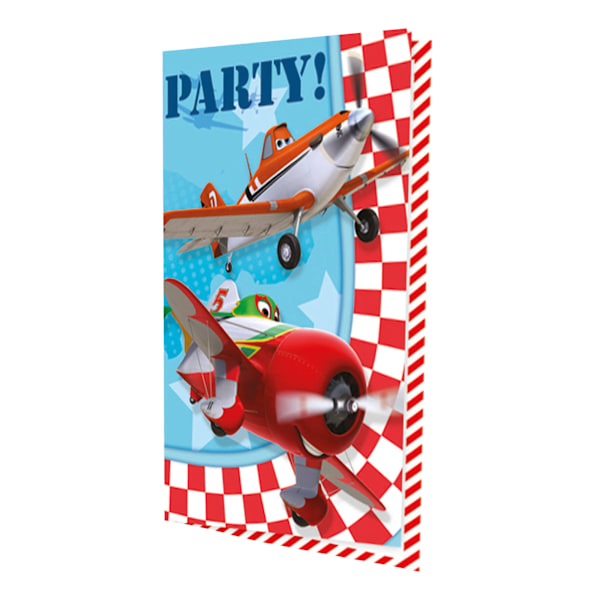 Disney Planes födelsedagsinbjudningar (6-pack) One Size Röd/Blå Red/Blue/White One Size