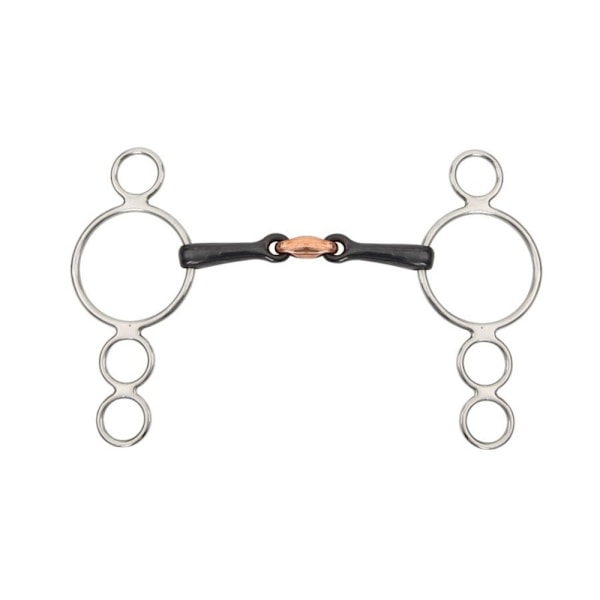 Shires Dutch Sweet Iron Lozenge Häst 3 Ring Gag Bit 5.5in Svart Black 5.5in