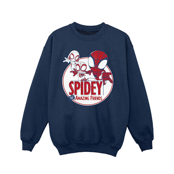 Marvel Girls Spidey And His Amazing Friends Circle Sweatshirt 7 Navy Blue 7-8 Years