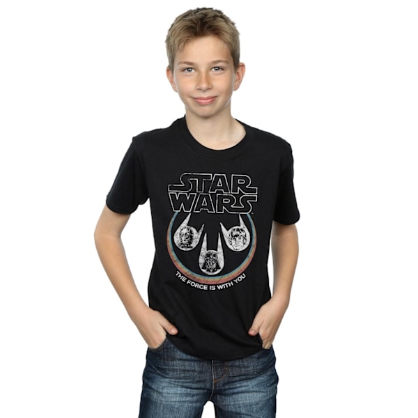 Star Wars Retro Heads T-shirt för pojkar 9-11 år Svart Black 9-11 Years