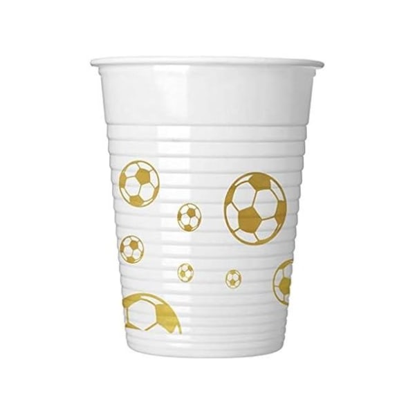 Procos Plastic Football Party Cup (Pack om 8) One Size Guld/Whi Gold/White One Size