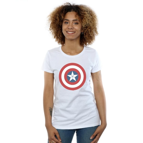 Marvel Womens/Ladies Captain America Civil War Shield Cotton T-shirt White XXL