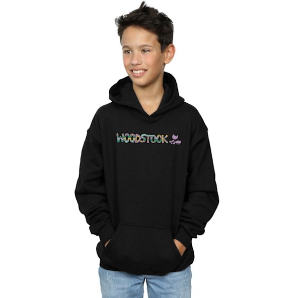 Woodstock Boys Aztec Logo Hoodie 7-8 år Svart Black 7-8 Years