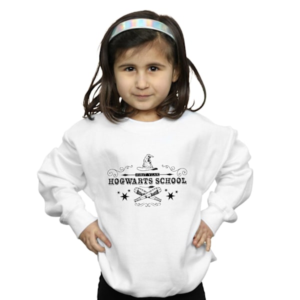 Harry Potter Tjejer Hogwarts Första År Sweatshirt 5-6 År Vit White 5-6 Years