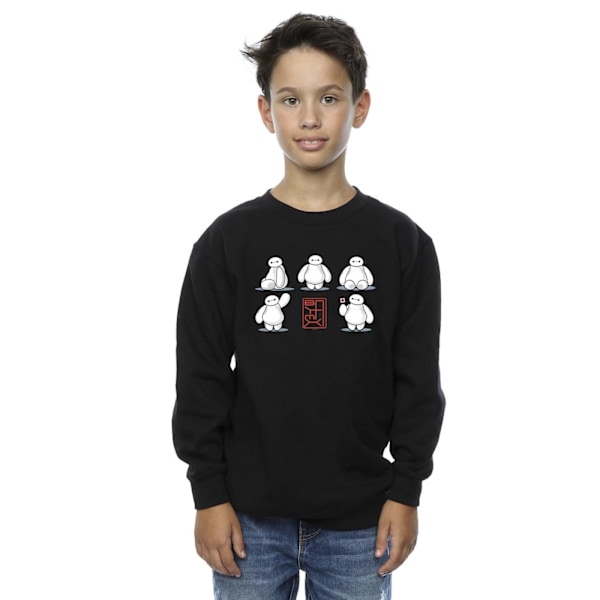 Disney Boys Big Hero 6 Baymax Många Poser Sweatshirt 3-4 År B Black 3-4 Years