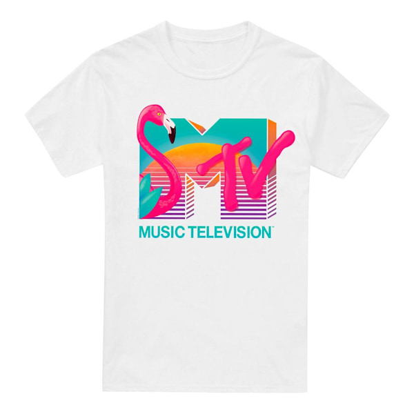 MTV Herr Vibrant Flamingo Sunset T-Shirt XL Vit White XL