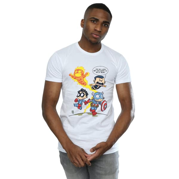Marvel Comics Herr Avengers Invaders Tecknad T-shirt L Vit White L