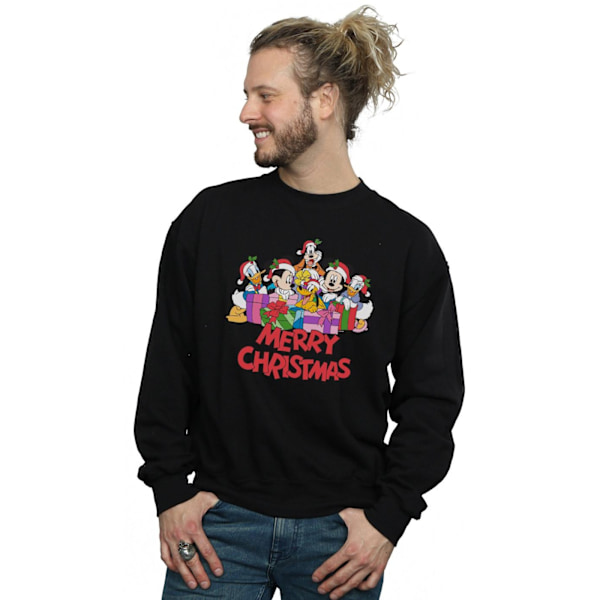 Disney Herr Mickey Mouse Och Vänner Jultröja L Bla Black L