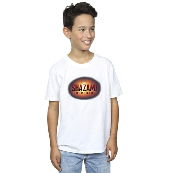 DC Comics Boys Shazam Fury Of The Gods 3D Logo Flare T-Shirt 9- White 9-11 Years