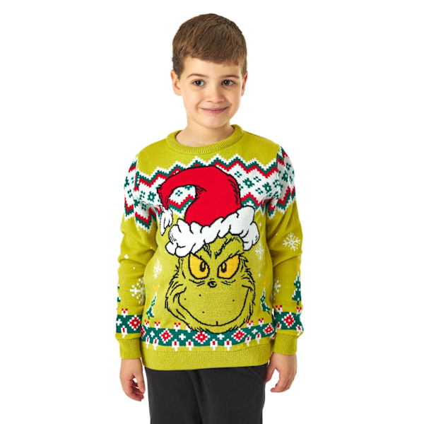 The Grinch Barn/Barn Stickad Jultröja 5-6 År Gr Green 5-6 Years
