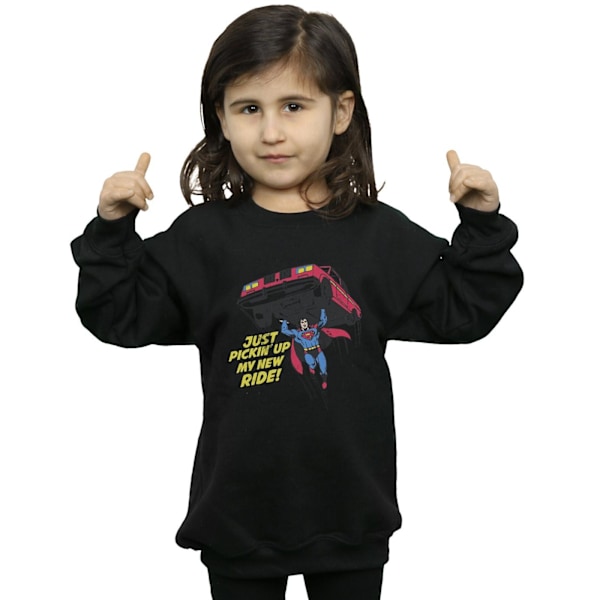 DC Comics Girls Superman New Ride Sweatshirt 9-11 år Svart Black 9-11 Years