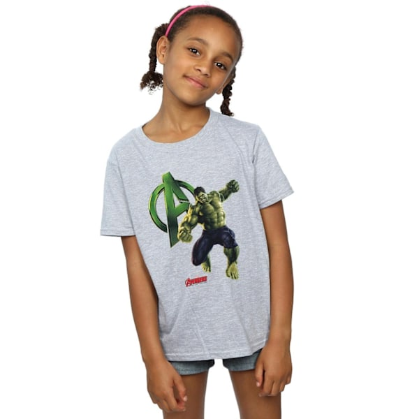 Marvel Girls Hulk Pose Bomull T-shirt 5-6 år Sports Grey Sports Grey 5-6 Years