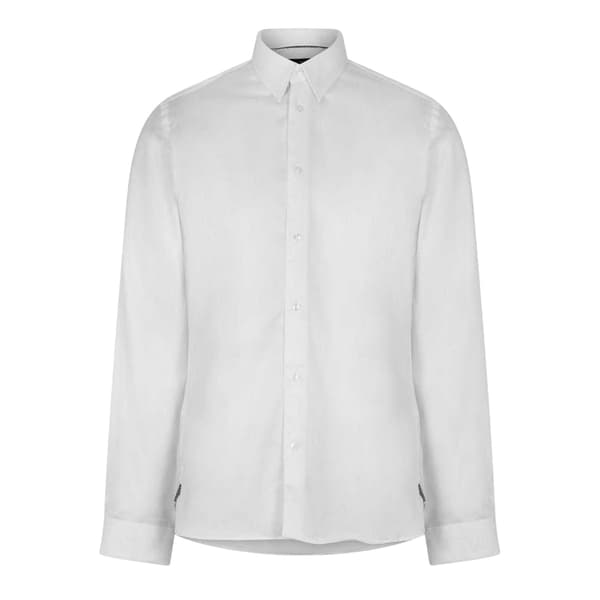 Ted Baker Herr Holmess Slim Långärmad Skjorta 16.5 tum i Vit White 16.5 in