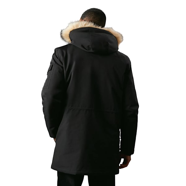 Maine Herr Parka med Huva, 4 Fickor, 3XL, Svart Black 3XL