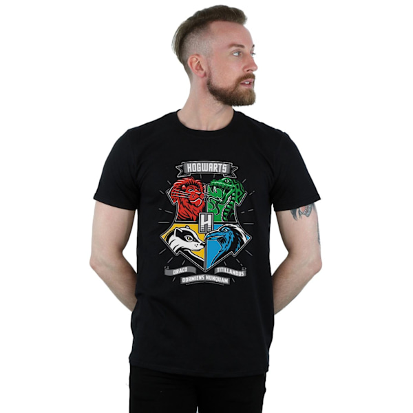 Harry Potter Herr Hogwarts Toon Crest T-shirt M Svart Black M