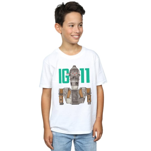 Star Wars Boys The Mandalorian IG-11 Bounty Hunter T-shirt 12-1 White 12-13 Years