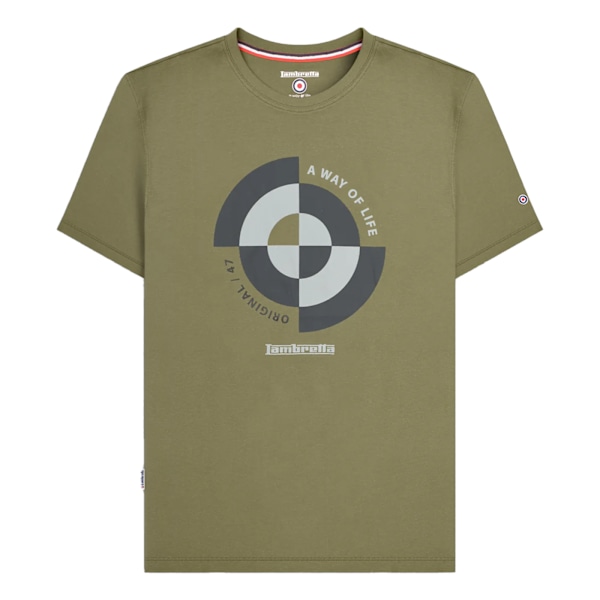 Lambretta Herr T-shirt Target Quadrant 4XL Khakigrön Khaki Green 4XL