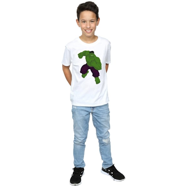 Hulk Pojkar T-Shirt 7-8 År Vit White 7-8 Years