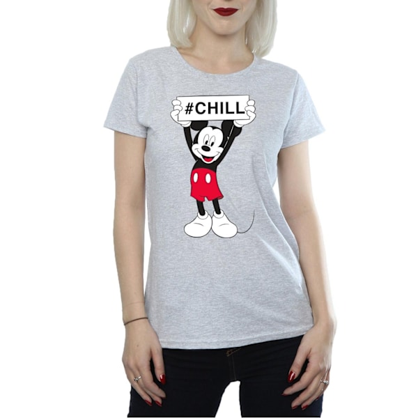 Disney Dam/Damer Mickey Mouse Chill Bomull T-shirt L Sport Sports Grey L