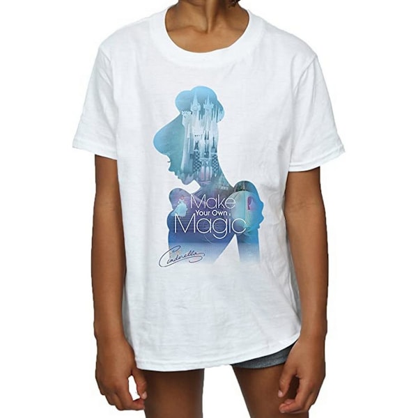 Cinderella Girls Gör din egen magi Silhouette Bomull T-shirt White 5-6 Years