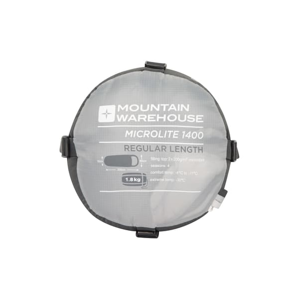Mountain Warehouse Microlite 1400 Höger Dragkedja Vinter Mumie Sovsäck Dark Grey 215cm