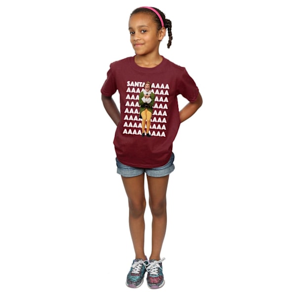 Elf Girls Buddy Santa Scream Bomull T-shirt 9-11 år Bourgogne Burgundy 9-11 Years