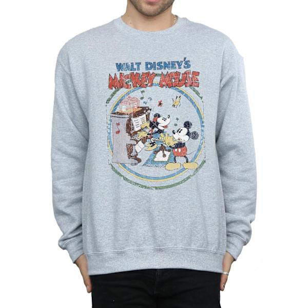 Disney Herr Mickey Mouse Piano Sweatshirt XL Sports Grey Sports Grey XL