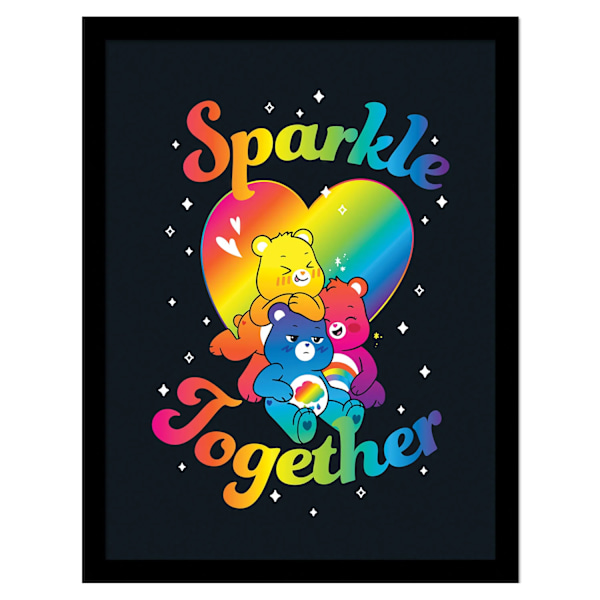 Care Bears Sparkle Together inramad affisch 40cm x 30cm Multicolo Multicoloured 40cm x 30cm