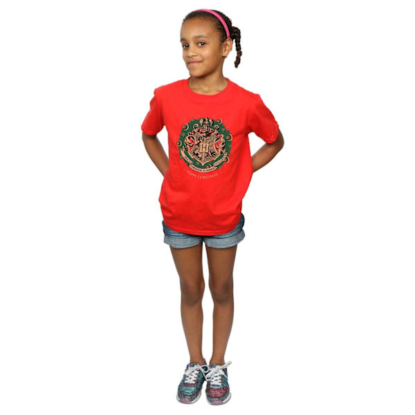 Harry Potter flickor julkrans bomull T-shirt 9-11 år R Red 9-11 Years