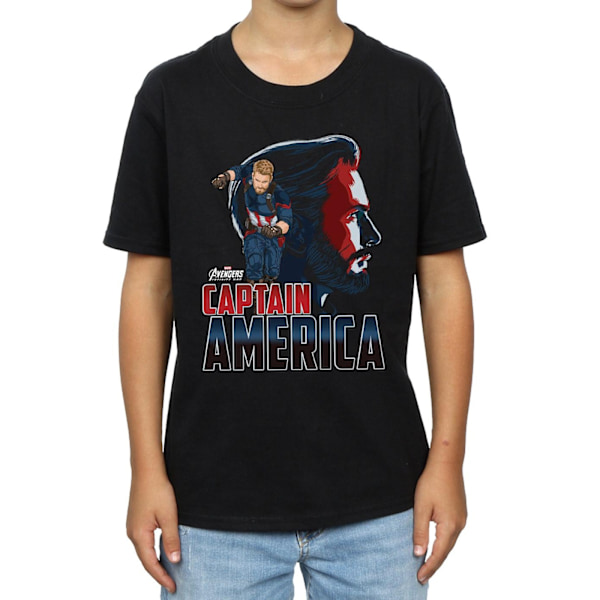 Avengers Infinity War Boys Captain America Bomull T-shirt 12-13 Black 12-13 Years