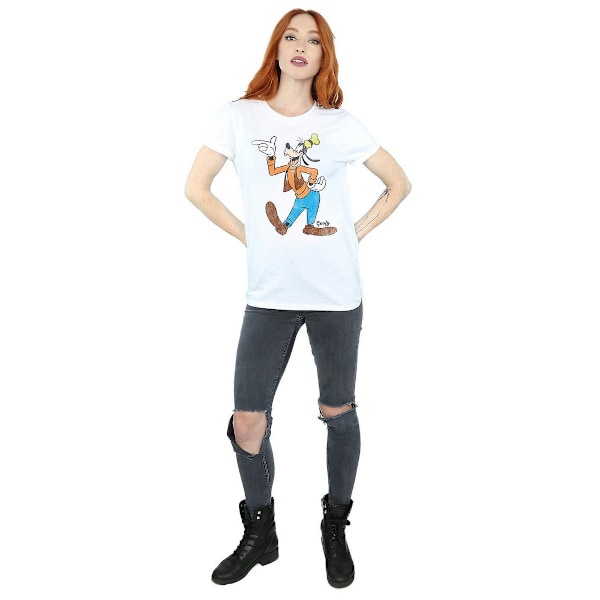 Disney Womens/Ladies Classic Goofy Cotton Boyfriend T-Shirt XXL White XXL